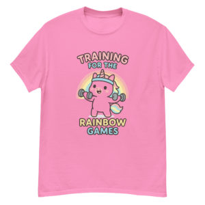 Gym Unicorn azalea Shirt showing humorous kawaii unicorn workout print