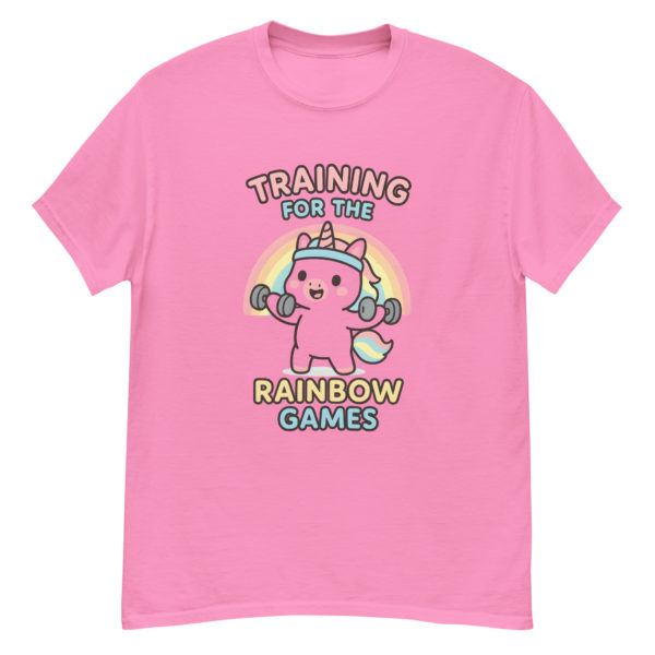 Gym Unicorn azalea Shirt showing humorous kawaii unicorn workout print