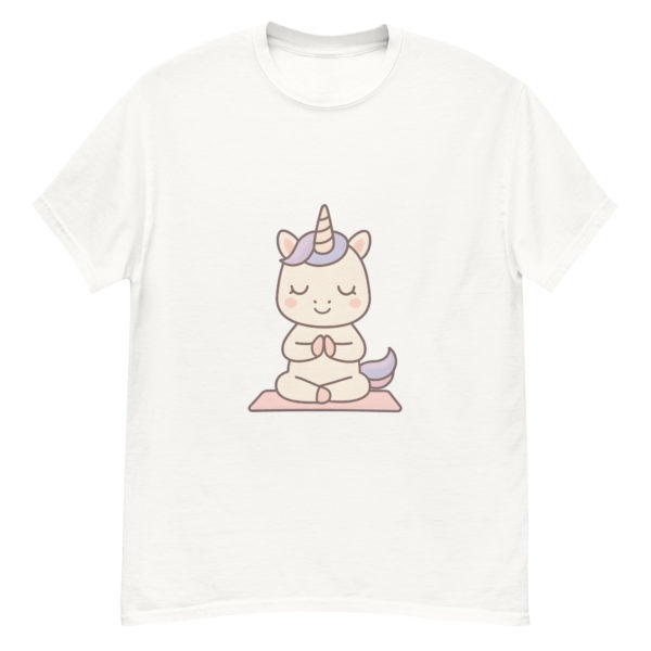 Meditation Unicorn T-shirt – Relaxed fit kawaii White T-shirt