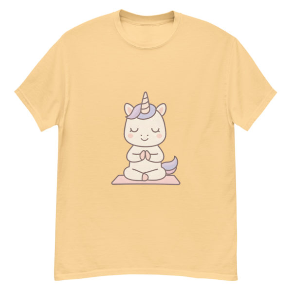 Meditation Unicorn T-shirt – Relaxed fit kawaii Yellow T-shirt