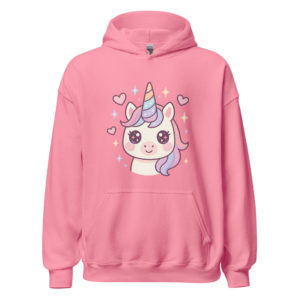 Front image of Azalea Kawaii Unicorn Hoodie featuring a cute magical unicorn print