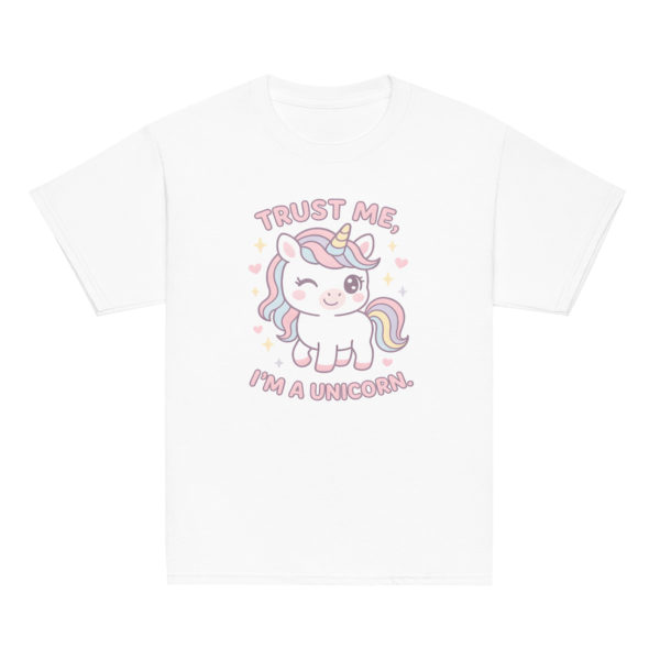 Girls' Unicorn T-Shirt – "Trust Me, I'm a Unicorn"